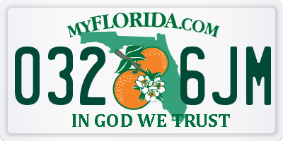 FL license plate 0326JM