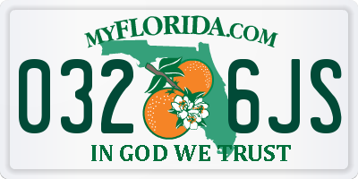 FL license plate 0326JS