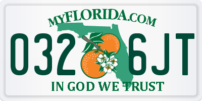 FL license plate 0326JT
