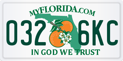 FL license plate 0326KC
