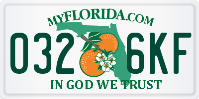 FL license plate 0326KF