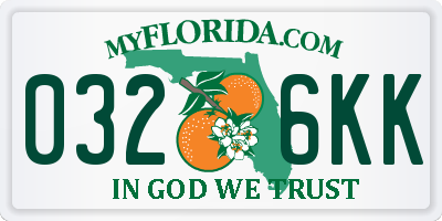FL license plate 0326KK