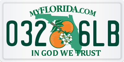 FL license plate 0326LB