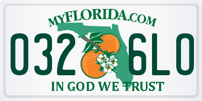FL license plate 0326LO