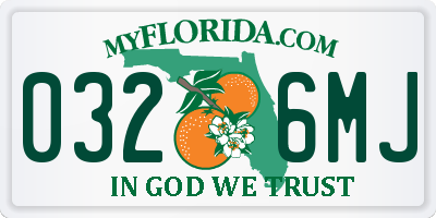 FL license plate 0326MJ