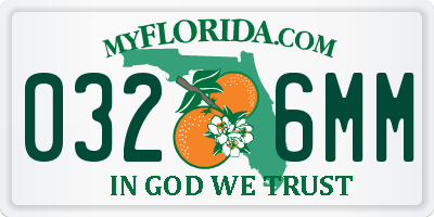 FL license plate 0326MM