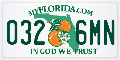 FL license plate 0326MN