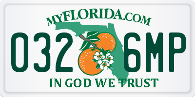 FL license plate 0326MP
