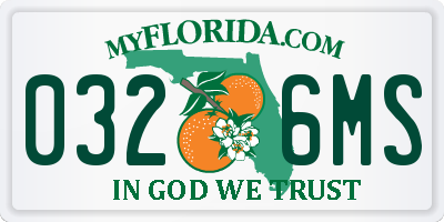 FL license plate 0326MS