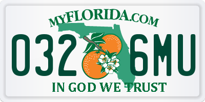 FL license plate 0326MU