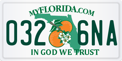 FL license plate 0326NA
