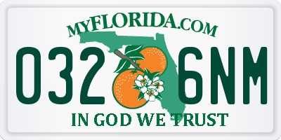 FL license plate 0326NM