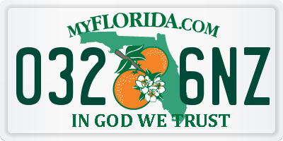 FL license plate 0326NZ