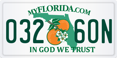 FL license plate 0326ON