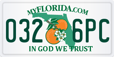 FL license plate 0326PC