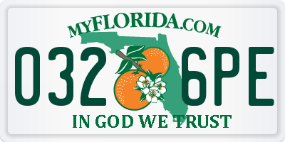 FL license plate 0326PE