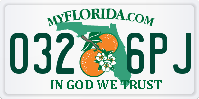 FL license plate 0326PJ