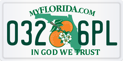 FL license plate 0326PL