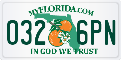 FL license plate 0326PN