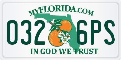 FL license plate 0326PS