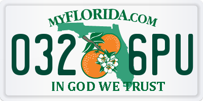 FL license plate 0326PU