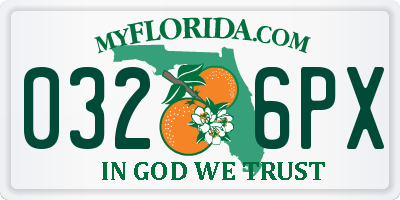 FL license plate 0326PX