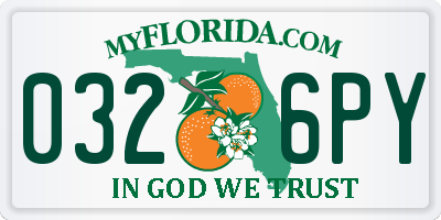 FL license plate 0326PY