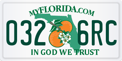 FL license plate 0326RC