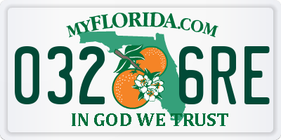 FL license plate 0326RE