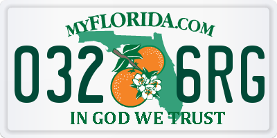 FL license plate 0326RG