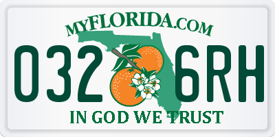 FL license plate 0326RH