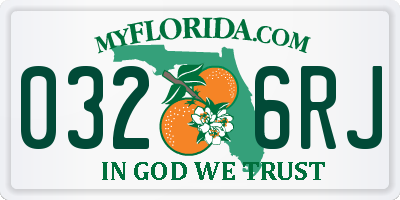 FL license plate 0326RJ