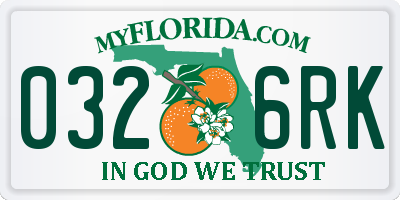 FL license plate 0326RK