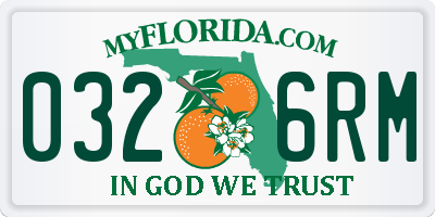 FL license plate 0326RM