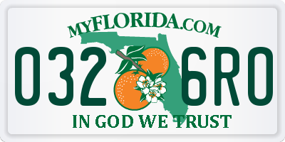 FL license plate 0326RO