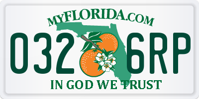 FL license plate 0326RP
