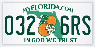 FL license plate 0326RS
