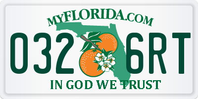 FL license plate 0326RT