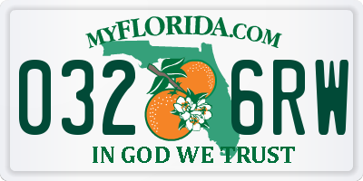 FL license plate 0326RW