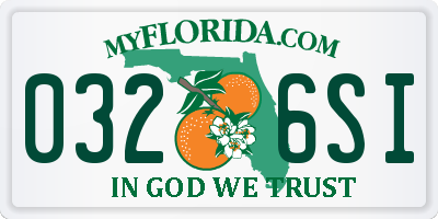 FL license plate 0326SI