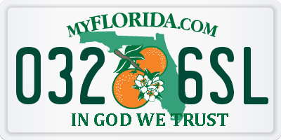 FL license plate 0326SL