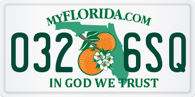 FL license plate 0326SQ