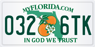 FL license plate 0326TK