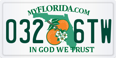 FL license plate 0326TW