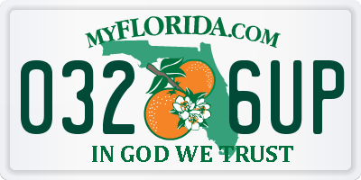FL license plate 0326UP