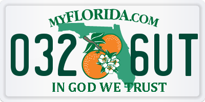 FL license plate 0326UT
