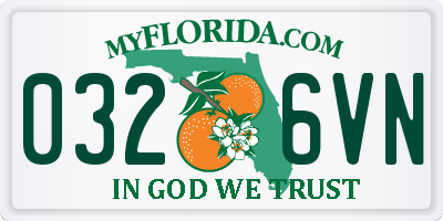 FL license plate 0326VN