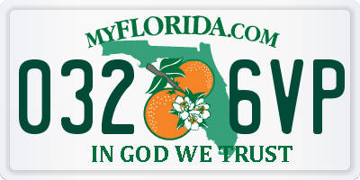 FL license plate 0326VP