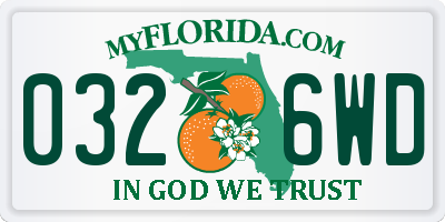 FL license plate 0326WD