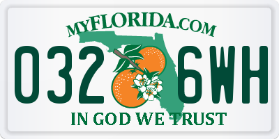 FL license plate 0326WH